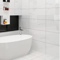 新中源卫生间瓷砖简约阳台厨房墙砖300x600白色厕所防滑地砖