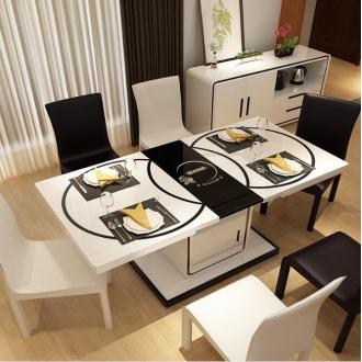 XCZ24 餐桌伸缩折叠多功能餐桌 带电磁炉 一桌四椅