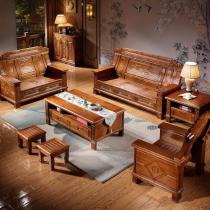 香樟木实木沙发客厅1 2 3 组合中式仿古雕花家具