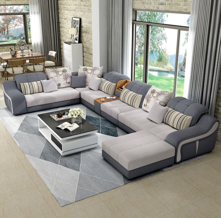 客厅懒人沙发组合大小户型简约现代可拆洗布艺沙发