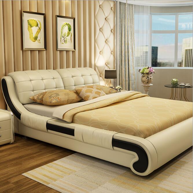 厂家直销皮床软床简约现代小户型卧室家具气动高箱储物软体皮床