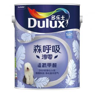 多乐士（Dulux）森呼吸淳零无添加硅藻抗甲醛5合1内墙乳胶漆 墙面漆A8211白色5L