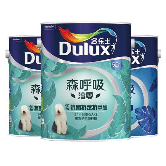 多乐士（Dulux）森呼吸淳零无添加竹炭抗菌抗苯抗甲醛5合1...