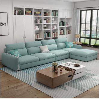 现代可拆洗北欧简约布艺沙发客厅家具小户型三人位棉麻沙发组合