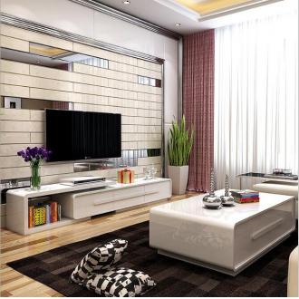 现代简约多功能储物茶几电视柜组合 钢化玻璃拷漆小户型客厅家具