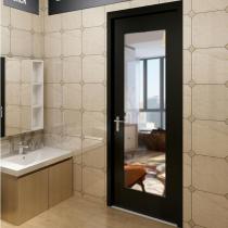Mexin美心 定制钛镁合金卫生间门 厨房浴室镶嵌钢化玻璃门
