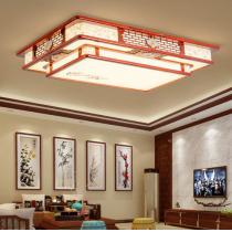 实木新中式客厅吸顶灯LED卧室餐厅书房灯具 古典中国风红木中式灯