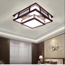 实木新中式客厅吸顶灯LED卧室餐厅书房灯具 古典中国风红木中式灯