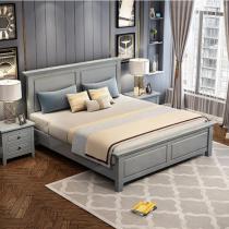 美式全实木床1.8米双人床2米2.2米主卧白色 现代简约高箱储物大床