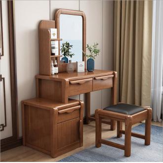 中式梳妆台卧室小户型现代中式实木妆台梳妆桌多功能化妆台化妆桌