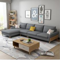 北欧简约布艺沙发客厅整装现代转角小户型家具组合套装可拆洗实木