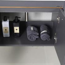 法恩莎浴室柜多层橡胶实木北欧工业风简雅灰洗手盆洗漱台FDGD3615