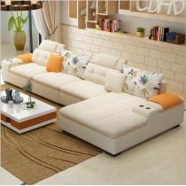 北欧简约布艺沙发组合 现代大小户型客厅家具L型可拆洗沙发