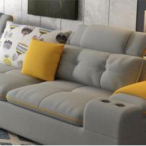 北欧简约布艺沙发组合 现代大小户型客厅家具L型可拆洗沙发