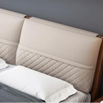 北欧简约胡桃木实木床1.8米双人床现代1.5m床主卧室软包轻奢婚床