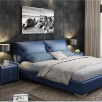 北欧简约时尚皮床现代1.5米卧室皮艺床1.8米软靠高箱储物双人床