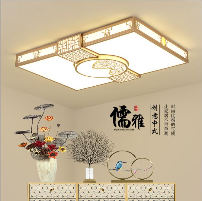 新中式简约LED吸顶灯大气长方形大厅灯餐厅创意卧室书房中式灯...