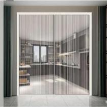 推拉玻璃房间门 开放式厨房隔断门 钛镁合金现代简约窄边框推拉门