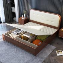 北欧日式全实木橡木床卧室1.8双人婚床1.5米公主床简约纯原木家具