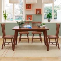 北欧实木餐桌家用小户型日式风格长方形简约现代原木色餐桌椅组合