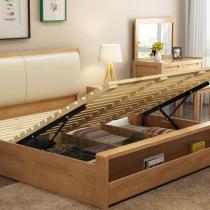 厂家直销实木双人床 1.8米现代简约主卧实木床1.5米软包欧式床2米