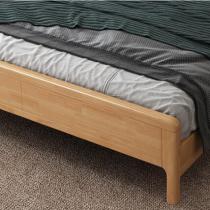 北欧实木床拼色现代简约1.8米双人床主卧室1.5经济型单人床原木色