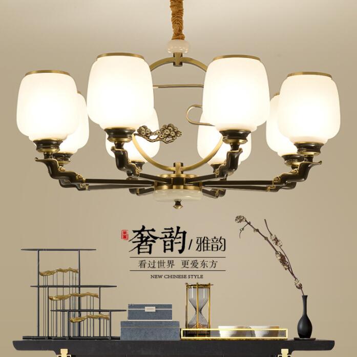 新中式全铜灯客厅吊灯LED奢华大气别墅工程吊灯卧室餐厅书房灯...