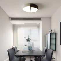 筑家现代 亚克力客餐厅 LED吸顶灯/30W单色白光（380*420*90mm）黑+白