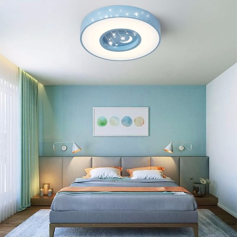 筑家现代 儿童卧室圆形创意温馨家用星空灯