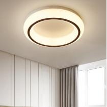 筑家现代 新款圆形卧室书房led吸顶灯/18W三色变光（直径250*高90）白+木纹