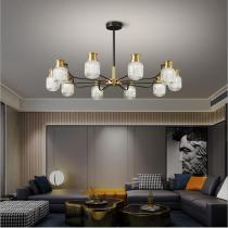 轻奢全铜吊灯客厅灯2021年新款后现代简约餐厅主卧室北欧灯具
