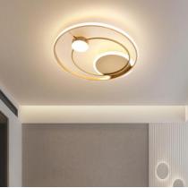 北欧全铜led吸顶灯现代简约轻奢圆形房间灯家用温馨浪漫卧室灯具
