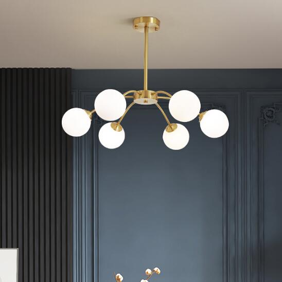 全铜轻奢北欧吊灯客厅灯具现代简约创意个性魔豆分子卧室书房灯饰