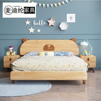 实木儿童床男孩1.5米单人床现代简约卧室女孩公主床1.2米小孩床