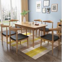 实木餐桌椅组合北欧日式小户型饭桌现代简约长方形餐桌子餐厅家具