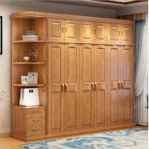 现代中式实木衣柜三门四门五门大衣橱六门卧室家具