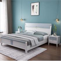 现代简约实木床1.5米橡胶木双人床1.8米卧室家具床CY202-1