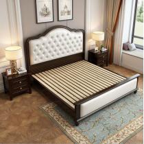 麦迪纶简约美式实木床1.8米2.0米双人床橡胶木卧室家具现代婚床