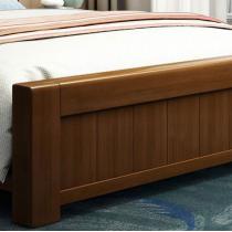 麦迪纶简约现代中式橡胶木实木床1.5米1.8米双人床卧室家具婚床