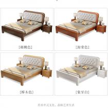 中式实木床双人床超纤皮软靠床儿童床1.0米1.2米1.35米1.5米1.8米