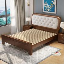 中式实木床双人床超纤皮软靠床儿童床1.0米1.2米1.35米1.5米1.8米