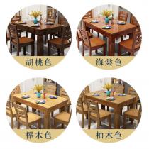 实木餐桌椅组合吃饭桌子原木家具饭店餐桌家用小户型现代简约餐桌