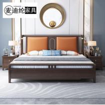 新中式实木床1.8米双人床现代简约婚床1.5米主卧室家具