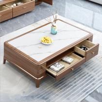 电视柜新中式实木电视柜小户型岩板茶几组合客厅现代简约伸缩家具