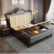 美式实木床1.8米意式双人床主卧公主床现代简约储物婚床