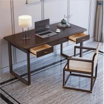 新中式轻奢实木书桌电脑桌学习写字台家用现代桌子台式书房家具