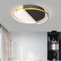 北欧轻奢客厅吸顶灯具黑金长方形简约现代大气家用2021年新款灯具