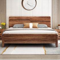 乌金木新中式实木床1.8米双人床现代简约主卧储物婚床卧室家具床