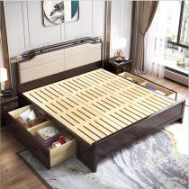 新中式实木床1.8米软包超纤皮软靠双人床1.5M现代简约