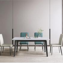 岩板餐桌 椅组合轻奢小 户型家用现代简约桌子网红北欧大理石饭桌